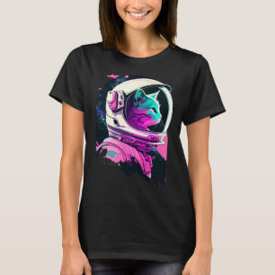 Estetisk Vaporwave Rymd Katt 80s 90s Astronaut 9 T Shirt
