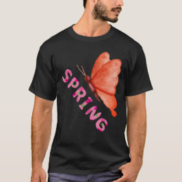 Estetisk Vår Fjäril Minimalistisk Grafik T Shirt