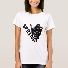 Estetisk vår fjäril minimalistisk grafik t shirt