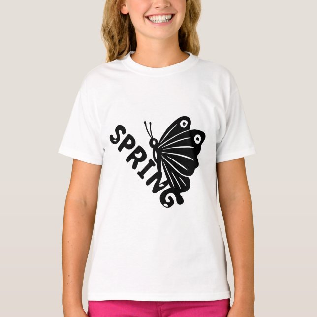 Estetisk Vår Klibba Minimalistisk Grafik T Shirt (Framsida)