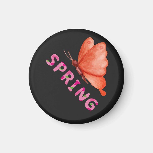 Estetisk vårfjäril minimalistisk grafik magnet (Framsidan)