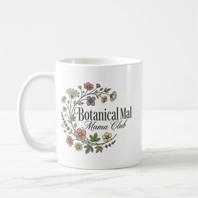 Estetisk vildblomskrans kaffemugg (Vänster)