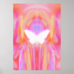 estetisk y2k trippy butterfly aura poster