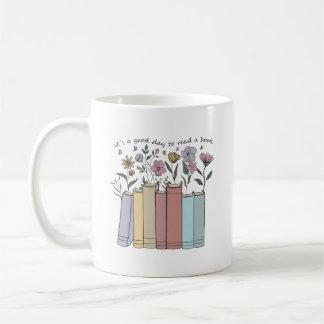 Estetiska blomsterböcker Det är en bra dag att läs Kaffemugg