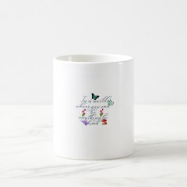Estetiska Fjärilar Blommor Var Snäll Citat Kaffemugg