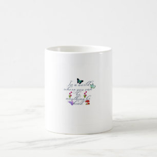 Estetiska Fjärilar Blommor Var Snäll Citat Kaffemugg