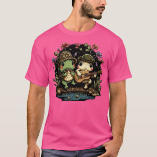 estetiska grodor som spelar musik t shirt