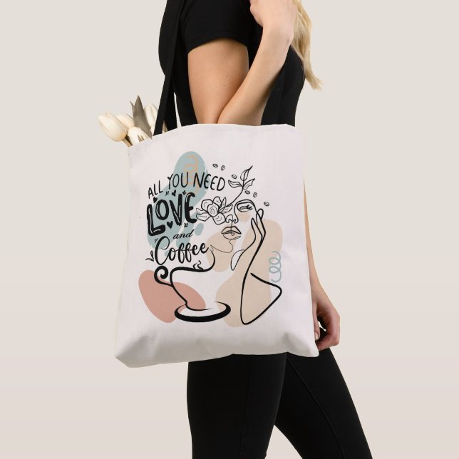 Estetiska Illustrationer, Flickans Kaffe Tygkasse (Närbild)