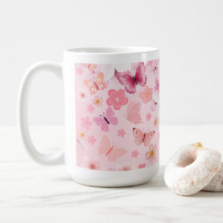 Estetiska körsbärsblomster blommor söt tekopp pres kaffemugg