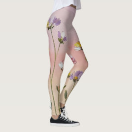 Estetiska Pastellfärgade Vildblomma Blommiga Leggi Leggings