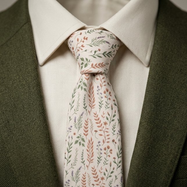 Estetiskt blommönster Beige bakgrund Slips (Skapare uppladdad)