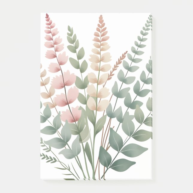 ​Estetiskt botaniskt ormbunksmönster Post-it  Block (Framsida)