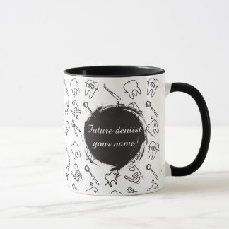 Estetiskt minimalistiskt tandläkarikonmönster kaff mugg