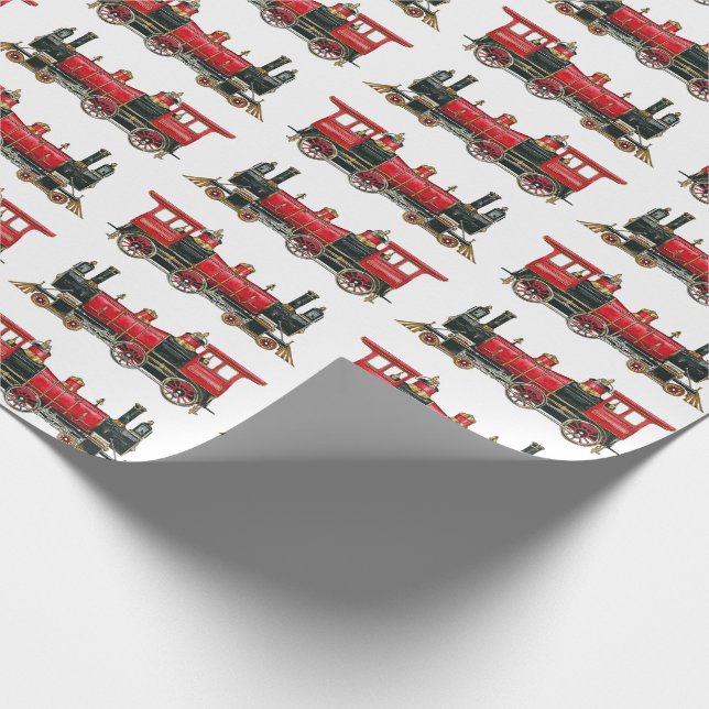 Estetiskt Vintage Tågpappersomslag Presentpapper (Hörn)