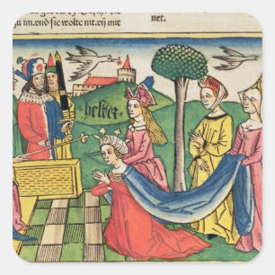Esther 2 15-18, Esther väljs för att vara Fyrkantigt Klistermärke