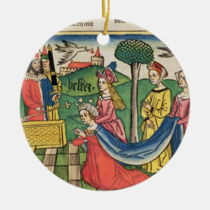 Esther 2 15-18, Esther väljs för att vara Julgransprydnad Keramik