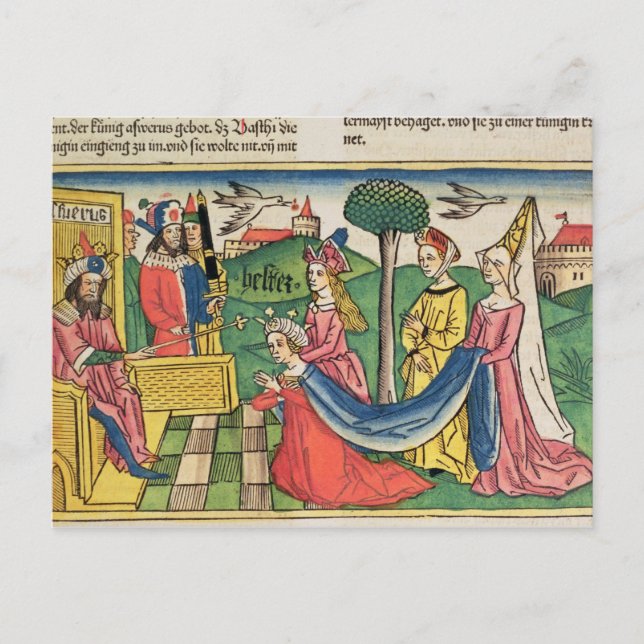 Esther 2 15-18, Esther väljs till drottning av Vykort (Framsida)