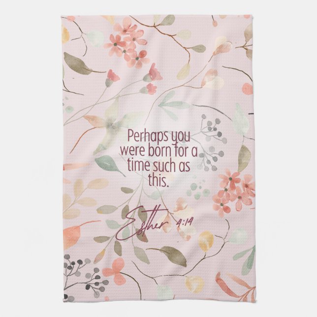 Esther 4:14 Christian Bible Verse Art Kökshandduk (Vertikal)