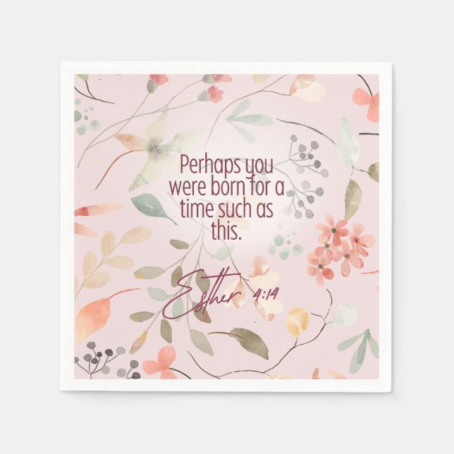 Esther 4:14 Christian Bible Verse Art Pappersservett (Framsidan)