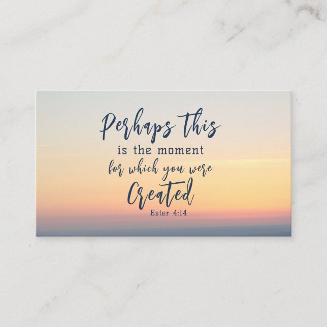 Esther 4:14 kanske är det här dags Bible Verse Visitkort (Framsida)