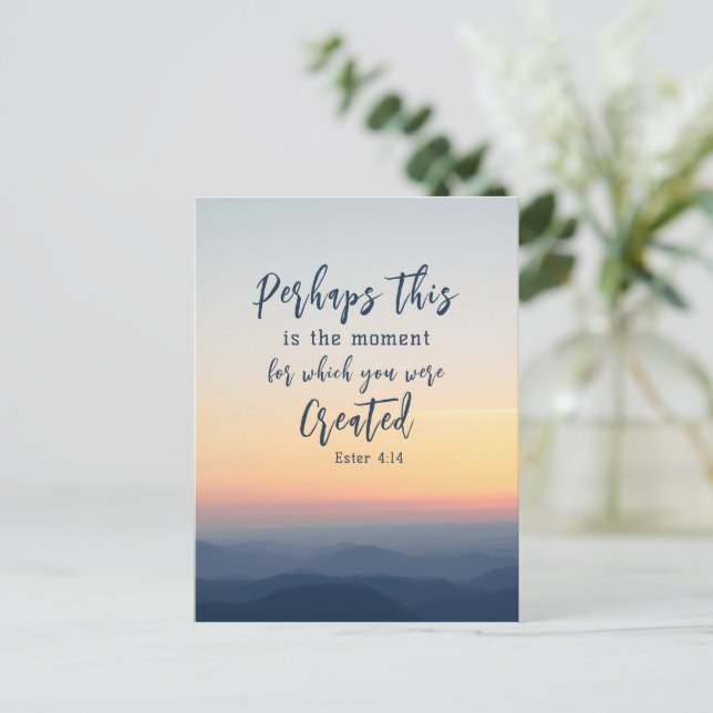 Esther 4:14 kanske är det här dags Bible Verse Vykort (Stående Fram)