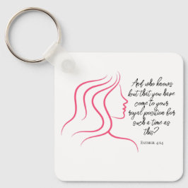 Esther 4:14 Scripture Bible Verse Rosa Silhouette Nyckelring