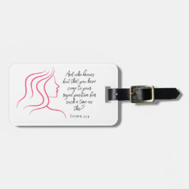 Esther 4:14 Skriftbibelvers Pink Silhuett  Bagagebricka