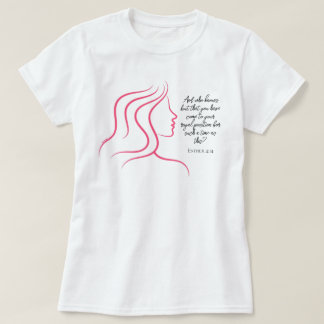 Esther 4:14 Skriftställe Bibelvers Pink Silhuett T Shirt