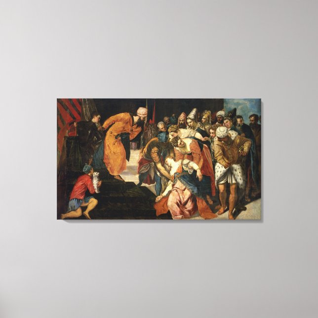 Esther före Ahasuerus, 1548 Canvastryck (Framsida)