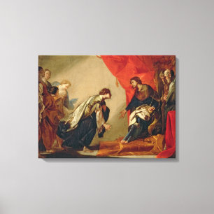 Esther framme av Ahasuerus, c.1645-50 (olja på ca Canvastryck