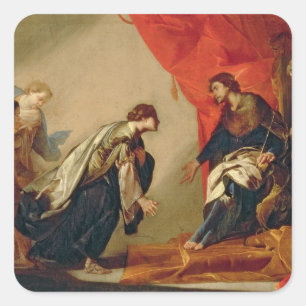 Esther framme av Ahasuerus, c.1645-50 (olja på ca Fyrkantigt Klistermärke