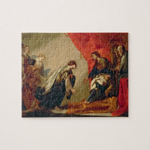 Esther framme av Ahasuerus, c.1645-50 (olja på ca Pussel