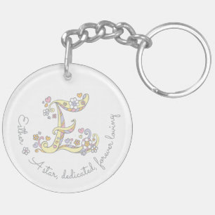Esther monogrambrev känd och menande nyckelring