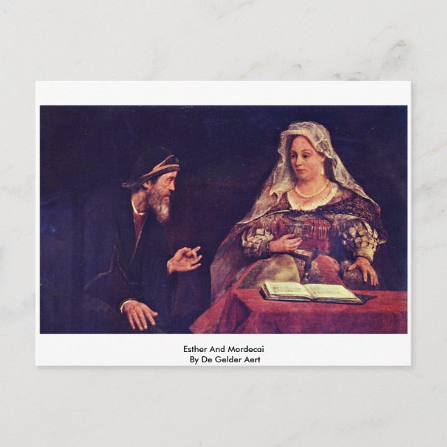 Esther och Mordecai Vid De Gelder Aert Vykort (Framsida)