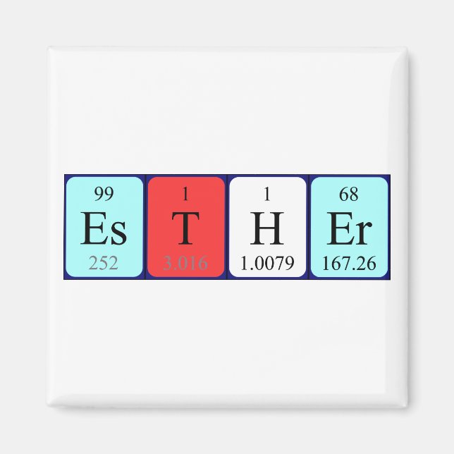 Esther Periodisk bord namn magnet (Framsidan)