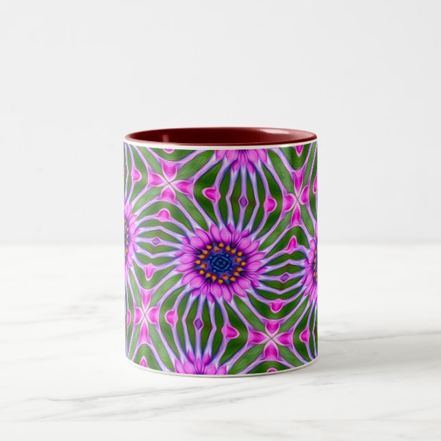 Esthetic Daisy Mönster Två-Tonad Mugg (Center)