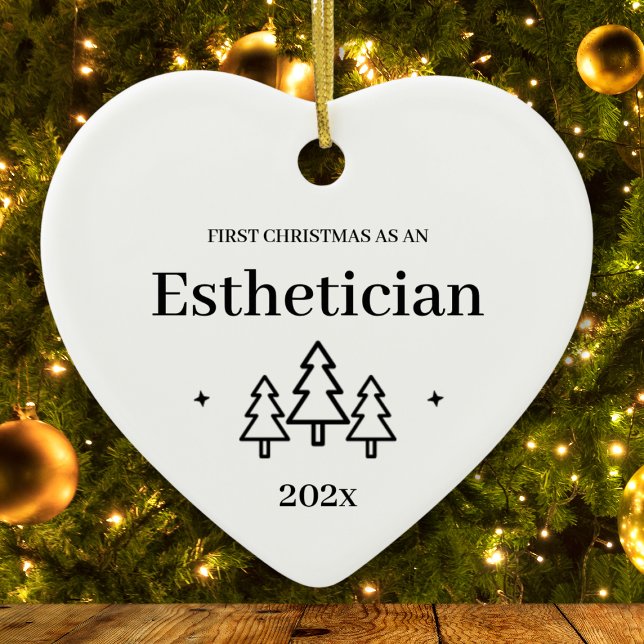 Esthetician 2025 Första jul Julgransprydnad Keramik (Esthetician First Christmas Ceramic Ornament
)