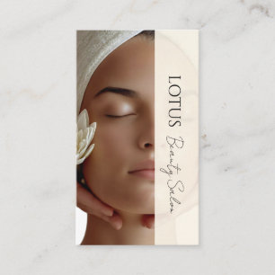 Esthetician Beautician Beige QR Code & Photo Visitkort