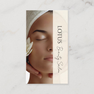 Esthetician Beautician Beige QR Code & Photo Visitkort
