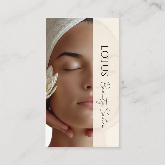 Esthetician Beautician Beige QR Code & Photo Visitkort (Framsida)