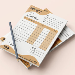Esthetician Business Invoice Sales-inleverans Anteckningsblock