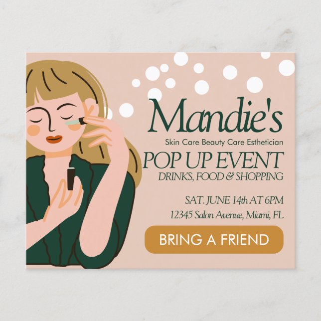 Esthetician Business Salon Pop Up-händelse Flygblad (Framsidan)