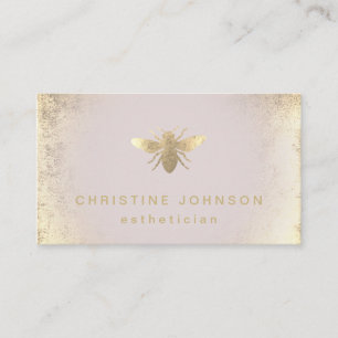 esthetician FAUX guld foil bi logotyp Visitkort