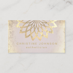esthetician FAUX guld foil lotus logotyp Visitkort