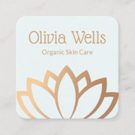 Esthetician Guld Lotus Flower Square Affärskort Fyrkantigt Visitkort