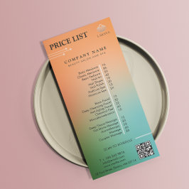 Esthetician Holophy Gradient Pris List Menu Reklamkort