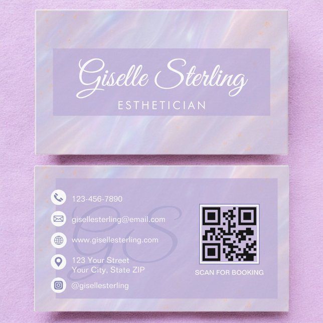 Esthetician Iridescent Pastel Opal Holography Visitkort (Skapare uppladdad)