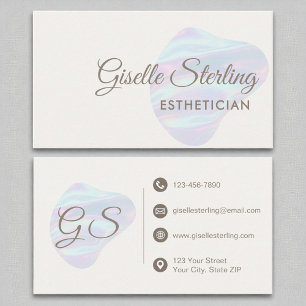 Esthetician Iridescent Pearl Opal Abstrakt Visitkort