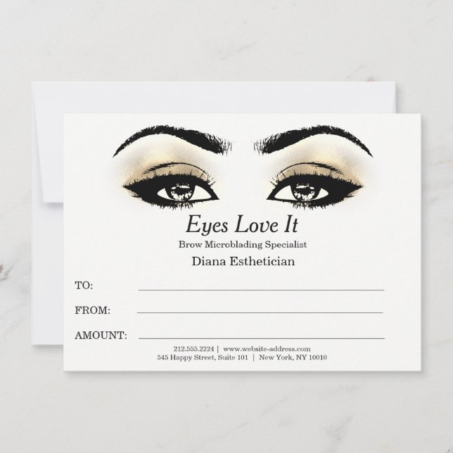 Esthetician Lash Beauty Makeup Certificate Gift (Framsida)