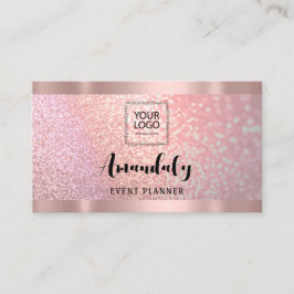 Esthetician Lash Nagel Hair QR CodeLogo Ro Rosa Visitkort